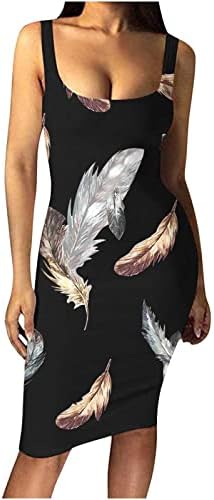 שמלות עיפרון LMDUDAN לנשים 2023 אופנה מודפסת עם שרוולים עגולים עגולים שמלות גוף גוף אורך ברך שמלה דקה