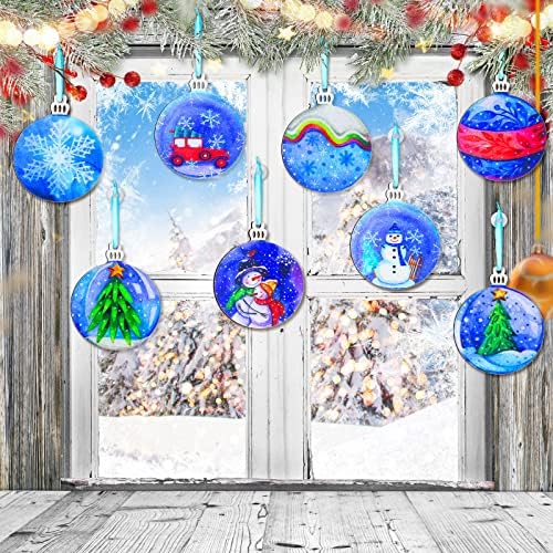 בלולו 16 חתיכות קישוטי חג המולד מעץ עץ כחול בצבעי מים חקלאים קישוטי חג המולד קישוטי מלאכה מעץ קישוטי מלאה