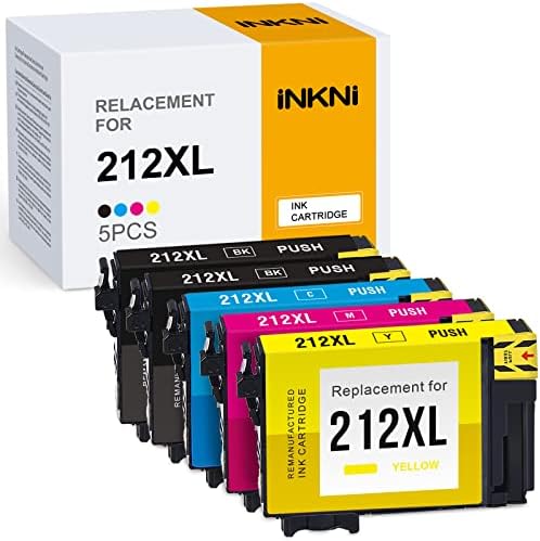 INKNI 212 212XL החלפת מחסנית דיו מיוצרת מחדש ל- EPSON T212XL 212 XL לביטוי בית XP-4100 XP-4105 כוח אדם WF-2830