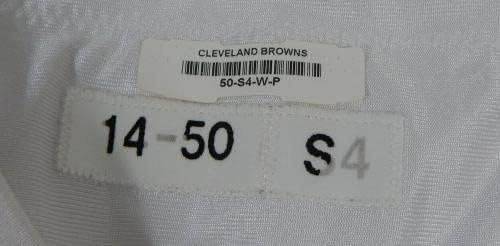 2014 קליבלנד בראונס ג'ו שובר 53 משחק השתמש בג'רזי תרגול לבן 50 008 - משחק NFL לא חתום משומש גופיות