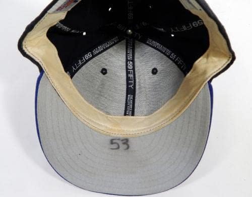 2002 Mets Mets Mark Guthrie 53 משחק משומש כובע שחור 7.375 DP22866 - משחק כובעי MLB