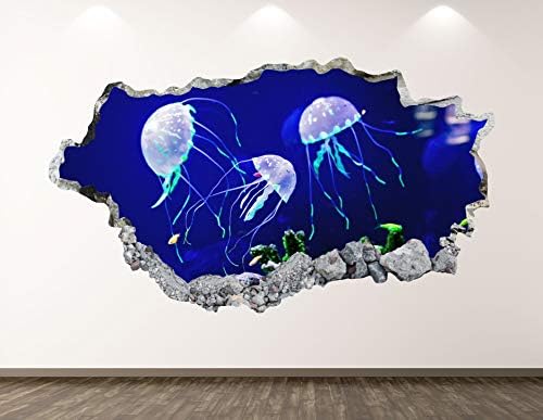 מדבקות קיר מד מדבקות מדבקות קיר דקור אמנות 3D מרוסק מדבקת אוקיינוס ​​קיר חדר ילדים מתנה בהתאמה