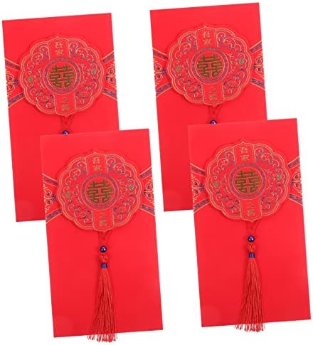 4 יחידות חתונה אדום מעטפת סיני אדום מנות סיני מתנה חתונה מעטפות אביב פסטיבל כסף מעטפות שנה של ארנב