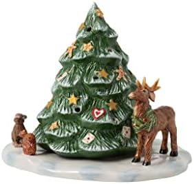 עץ חג המולד של וילרוי ובוך עם חיות יער, 23x17x17 סמ, לבן
