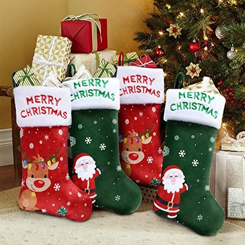 גרבי חג המולד, קנה מידה חדש 2 חבילות חג המולד גרבי חג המולד 18 אינץ 'גרביים תלויות גדולות עץ חג