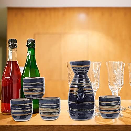 סט כוס המוטון סט כוס כוסות כוסות זכוכית חרסינה חרסינה סט סיר יפני טוקקורי סיר עם 4 כוסות קרמיקה מסורתית