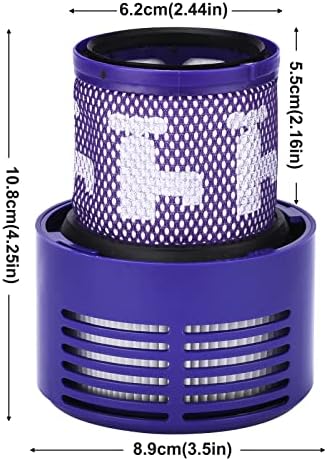 10 969082-01 מסנני ואקום רחיצים וניתנים לשימוש חוזר לסדרת דייסון 10 ציקלון, 10 בעלי חיים, 10 מוחלט,