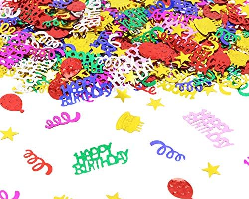 יום הולדת שמח צבעוני cnfetti 2000pcs Metallic Foil Livingay Balloons Balloon