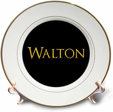 3DROSE WALTON שם תינוק פופולרי באמריקה. צהוב על מתנת קסם שחור - צלחות