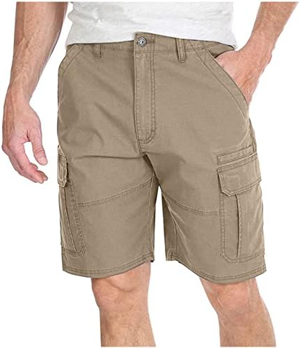 מכנסי מטען קצרים לגברים מרובי כיסים רוכסן מכנסי גולף קצרים משיכת קיץ טקטי 5 אינץ 'מכנסיים קצרים
