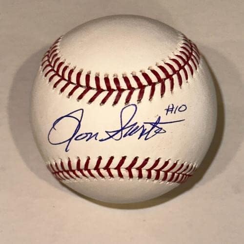 רון סנטו חתום על בייסבול רשמי MLB w/JSA COA & 10 Inscrp - כדורי חתימה עם חתימה