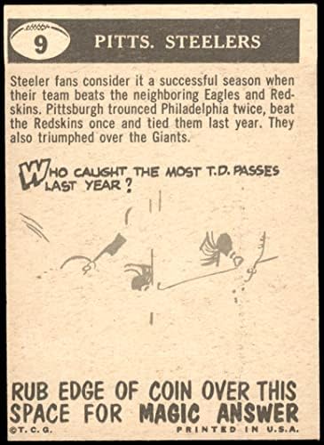 1959 Topps 9 Steelers Pennant Pittsburgh Steelers Ex Steelers