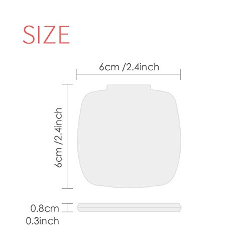 סגול אוריגה יונה דפוס מראה נייד קומפקטי כיס איפור כפול צדדי זכוכית