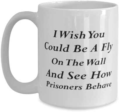 ספל קצין כליאה, הלוואי שהיית יכול להיות זבוב על הקיר ולראות איך אסירים מתנהגים, רעיונות מתנה ייחודיים