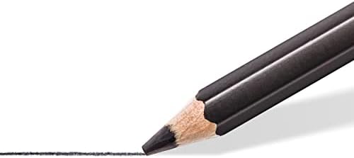 סטאדטלר מאדים לומוגרף שחור, תערובת פחמן מספקת קווים שחורים משחור, עפרונות אמנות מקצועיים, פח של 6 עפרונות