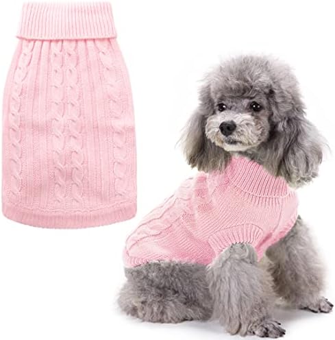 סוודר כלבים של צווארון גולף, סוודרים של סריגים קלאסיים סוודרים סוודרים של בגדי חיות מחמד חמים