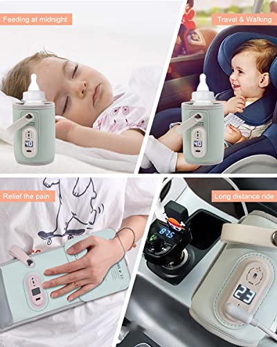 בקבוק נייד חם יותר לחלב אם לתינוק, מטען USB וחימום מדויק של מכונית ובקבוק נסיעות חם יותר, הילוך