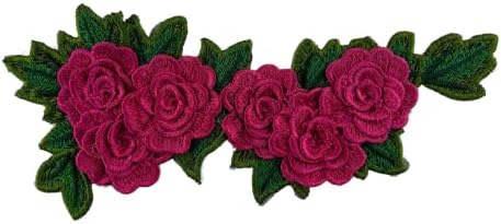 תפירה של 1 pc על טלאים ורד פרח רקום מדבקות בד טלאי בד ציוד יישום ציוד טלאים בסגנון סיני מלאכה DIY
