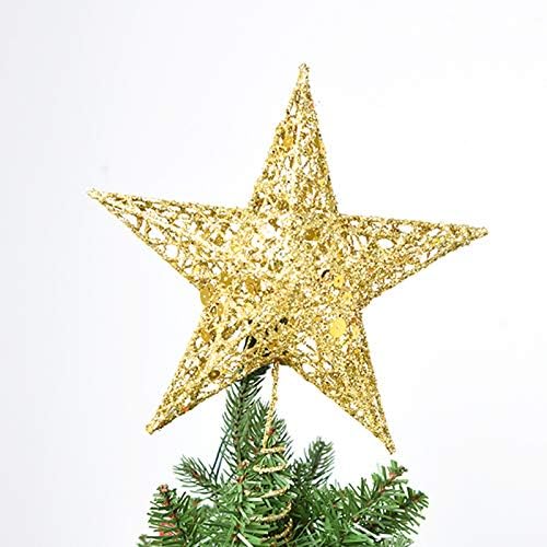 טופר עץ כוכבים 30 סמ 5 צמרת צנח נצנצים מחודדת קישוט עץ חג המולד מבריק למסיבה ביתית יוניסקס