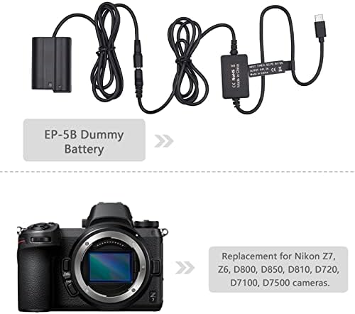 Xixian PD USB Type-C כבל ל- EP-5B סוללת דמה DC מצמד EN-EL15 החלפה ל- NIKON Z7 Z7 D800 D850 D810