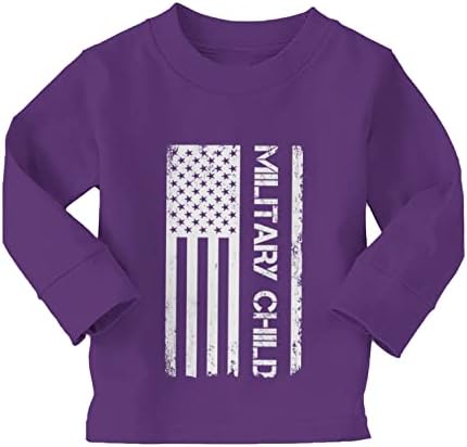 דגל אמריקאי לילד צבאי - חולצת טריקו לתינוק ארהב/פעוטות כותנה