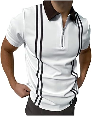 חולצות פולו בקיץ גברים שרוול קצר צמרות טיי צוואר צוואר רוכסן כושר גולף ספורט פולו חולצות טוניקה