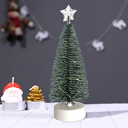 עץ חג המולד מיני 3 PC שולחן חג המולד מחטי אורן עץ אבק עץ חג המולד עם אורות LED לפסטיבלים ביתיים קישוט