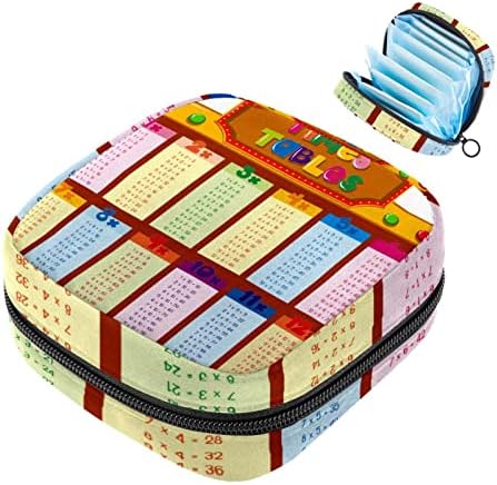 אחסון תיק עבור תחבושות היגייניות, נייד עבור נשים בנות רחיץ לשימוש חוזר, מתמטיקה כפל שולחן