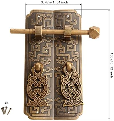 Ldchnh עתיק ארון קלאסי מנעול תפס ריהוט חומרה רצועת דלת מושכת ידית פליז כפתור דקורטיבי