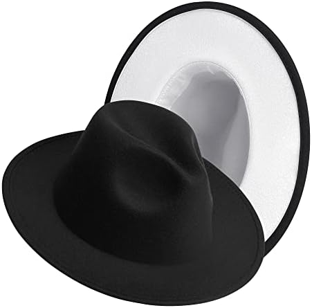 רחב ברים פדורה כובעי נשים שמלת כובעי גברים שני טון הרגיש פנמה כובע