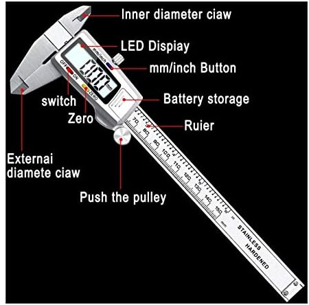 סמאני 6-אינץ 150 ממ דיגיטלי מחוגה נירוסטה אלקטרוני דיגיטלי ורניה קליפר מתכת מיקרומטר מדידת כלי קליפר