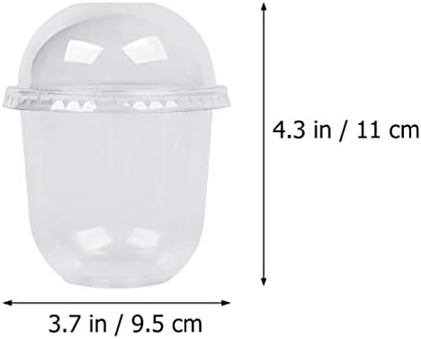 מיכלי קאפקייקס קאבילוק מיכלי קאפקייקס 10 קובעים כוסות פלסטיק עם מכסי כיפה כוסות קינוח כוסות פודינג כוסות יוגורט