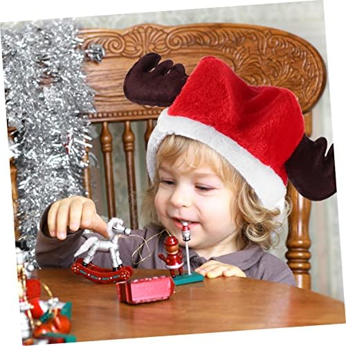 ילדים סנטה כובע קטיפה סנטה כובע ילדים סנטה כובעי ילדים מסיבת כובעי 2 יחידות חג המולד כובע עם קרניים למבוגרים
