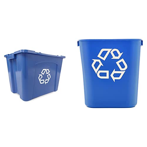 מוצרים מסחריים של Rubbermaid, מיחזור סל/תיבה, מוצרים מסחריים כחולים שומרי פסולת פסולת פסולת פח סל
