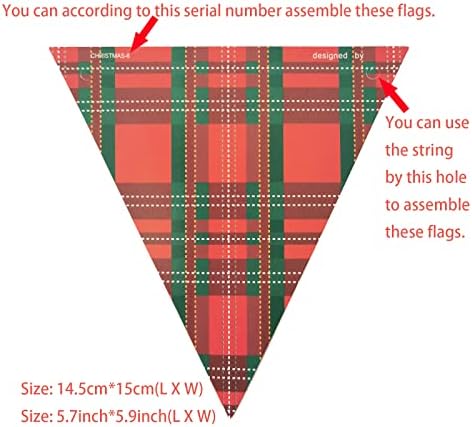 ZwieBeco 33ft Bunting Bunning Banner משולש דגלים קישוטי מסיבות אדום נייר אדום נייר דגלון גרלנד לגלגל חג המולד