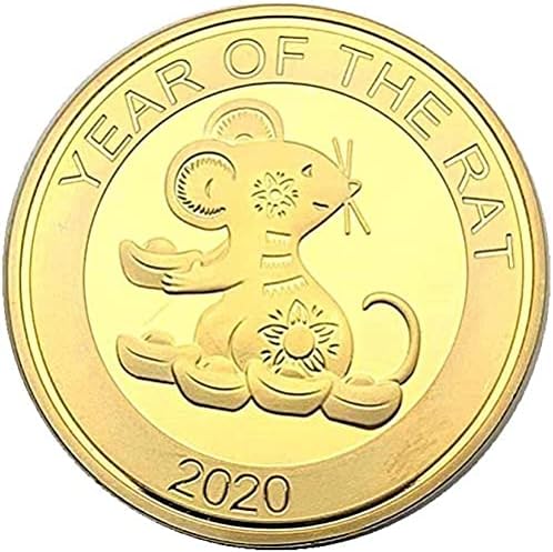 2020 GENG ZI שנת גלגל המזלות הסיני של חיות העכברוש מצופה זהב מצופה זיכרון מטבע מטבע מתנה עבורו