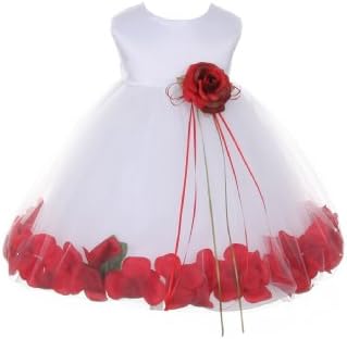 23 צבעים פרח סאטן פרח תינוקת תחרות עלי כותרת שמלת עלי כותרת: תינוקות S-XL