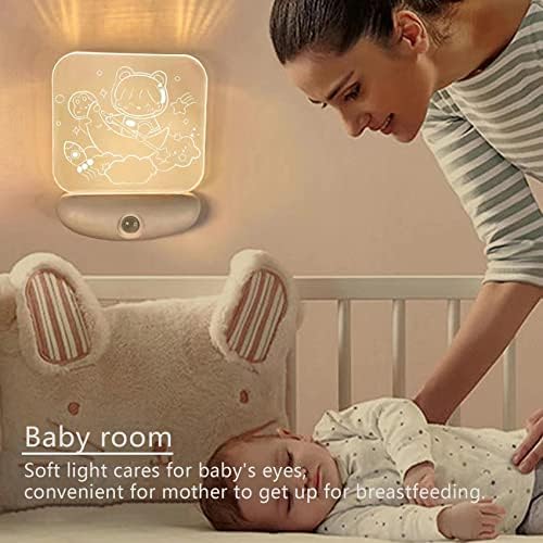 חיישן תנועה הוביל אור, מנורת לילה אשליה 3 ד 'אור תינוק עבור חדר תפאורה אור עבור חג המולד יום הולדת מתנות