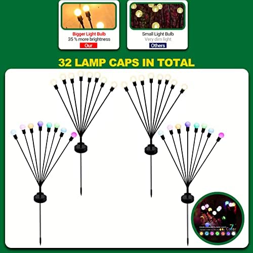 32 מנורת שמש גן אורות-שמש מופעל גחלילית אורות, 4 חבילה שמש מתנדנד אורות, שמש חיצוני אורות,גן אורות שמש מופעל