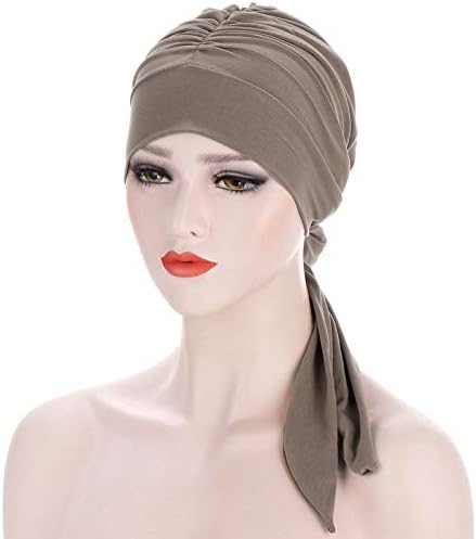 קפלים טורבן לנשים מוצק בימס טורבן בארה ' ב אופנה למתוח סרטן הכימותרפיה כובע קל משקל מוסלמי מטפחת