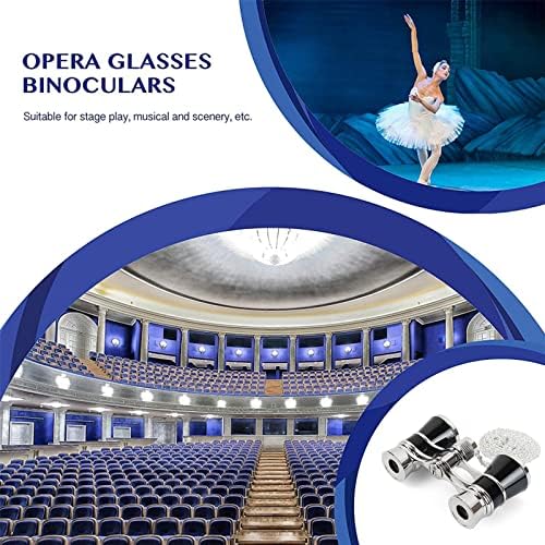 3 על 25 תיאטרון אופרה משקפיים משקפיים מיני משקפת קומפקטי אופרה משקפיים עם שרשרת למבוגרים ילדים נשים בציר אופרה