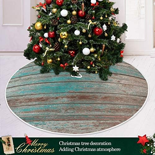 קישוט חצאית עץ חג המולד של Alaza, קישוט חצאית מיני עץ קטן 35.4 אינץ 'עם עץ עלוב לחג המולד לחג