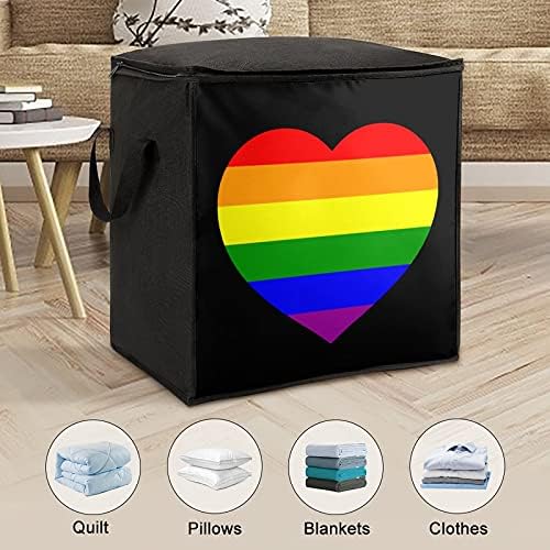 דגל גאווה הומוסקסואלי להטבים שקית אחסון שמיכה גדולה מארגן קופסת רוכסן על גבי כרית בגדים שמיכת כריות