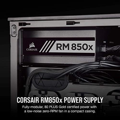 Corsair RM850X 80 פלוס זהב, 850 וואט, יחידת אספקת חשמל ATX מודולרית לחלוטין - שחור