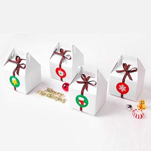 ABOOFAN 120 יחידות חג המולד עגול חג המולד מדבקות איטום עצמיות מדבקות שקית ממתקים מסיבה לטובת מגפי