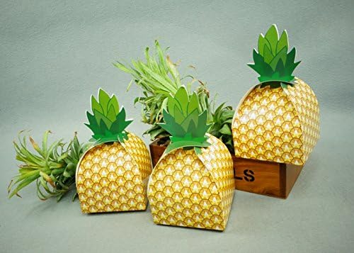 50 יחידות אננס קופסאות טובות קופסאות למסיבת פירות קופסאות ממתקים לקישוטים למסיבות הוואי לואו חתונה פינוקים