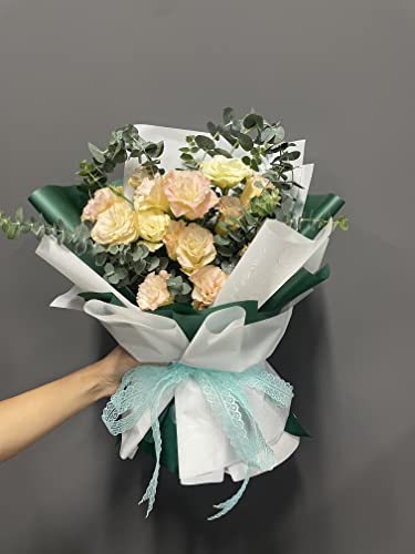 עמיד למים פרחוני גלישת נייר פרח זר מתנה לעטוף קוריאני אספקת פרחים-ירוק פומלו