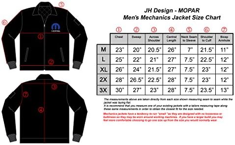 JH Design Group ז'קט מכניקה של Mopar Mens