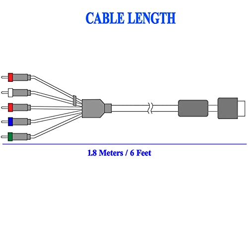 רכיב 6 רגל כבל איי. די. וו עבור פס2 / פס3/פס3 סלים כבלים לטלוויזיה עם 5 חוטים-מארז 2