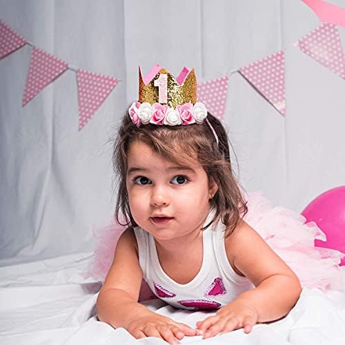 תינוק כתר נסיכת זהב כתרים נזר קריסטל כובע בנות ראשון מתנת יום הולדת